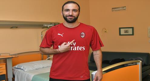 ميلان يعلن خضوع هيجواين للفحص الطبي تمهيدا لضمه